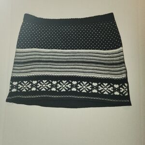 Y2k Candie's Black White Fair Isle Sweater Mini Skirt Christmas XL EUC